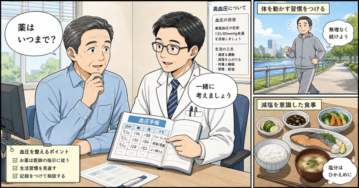 高血圧の薬は一生飲む?減薬を目指す生活習慣と医師への相談法
