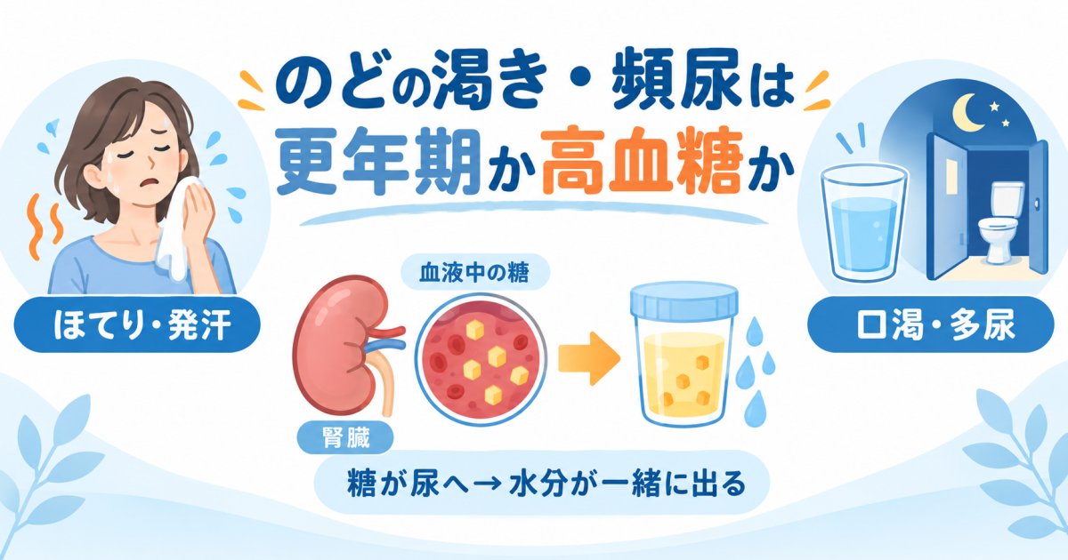 のどの渇き・頻尿は更年期か糖尿病か 症状の見分け方を解説