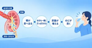 なぜ血糖値が高いとのどが渇き、トイレが近くなるのか