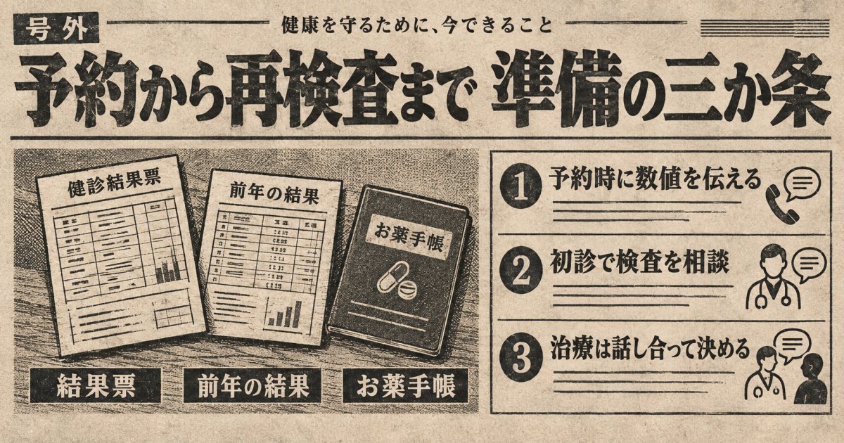 予約から再検査・治療まで、どう進める？